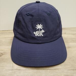 Tidy Hat Cap Strap Back Mens One Size Blue Palm Tree Leopard Nylon Embroidered